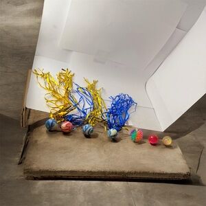 Kids Bouncy Ball and Tassel Toy Set - Blue, Gold, Pink